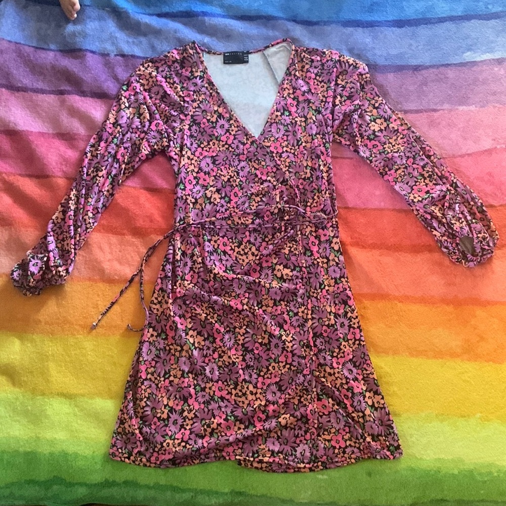 Maternity Long Sleeve Wrap Midi Dress